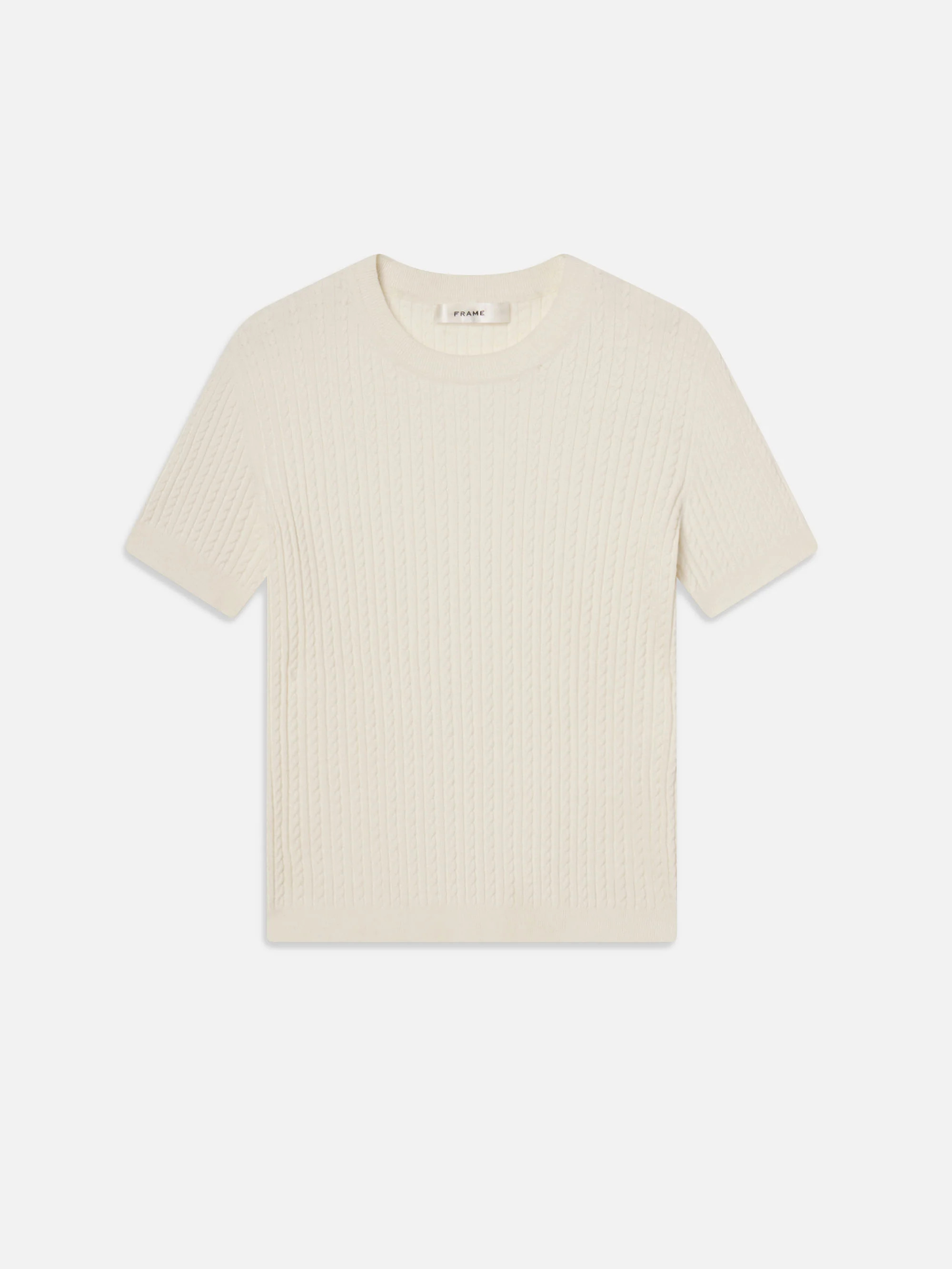 The Fine Cable Tee -- Cream | Frame Denim