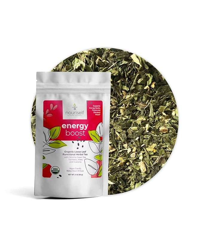 Nouriself Energy Boost, organic loose-leaf green tea blend to support sustained energy and fight ... | Amazon (US)