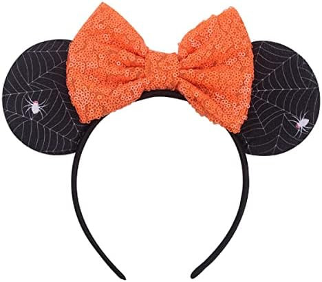 Mouse Ears Bow Headband Hair Hoop for Women, Sequin Headband Cat Ear Hair Bands Hair Accessories | Amazon (US)