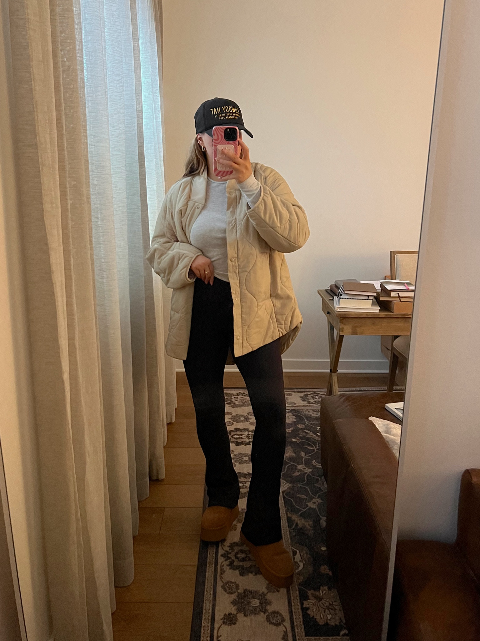 Size down in jacket I’m typically a 8/10 inch bought the 6! Love these mini flare lululemon leggings true to size 8 they’re snug and soft and love the length for 5’ 5”. Size down 1/2 in ugg lookalikes! + fave cowboy hat 



#LTKshoecrush