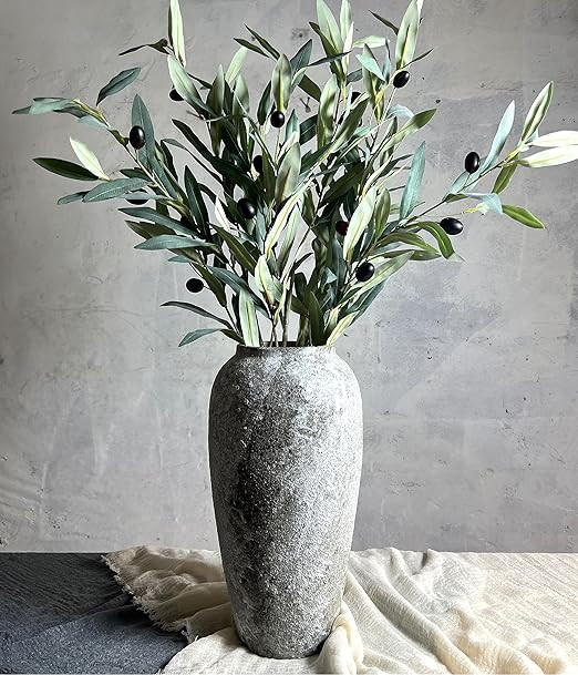 Runwosen Rustic Ceramic Vase for Decor, Large Floor Vase for Living Room Farmhouse Decor, Table, ... | Amazon (US)