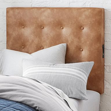 Vegan Leather Tufted Smart Faux Headboard | Pottery Barn Teen | Pottery Barn Teen