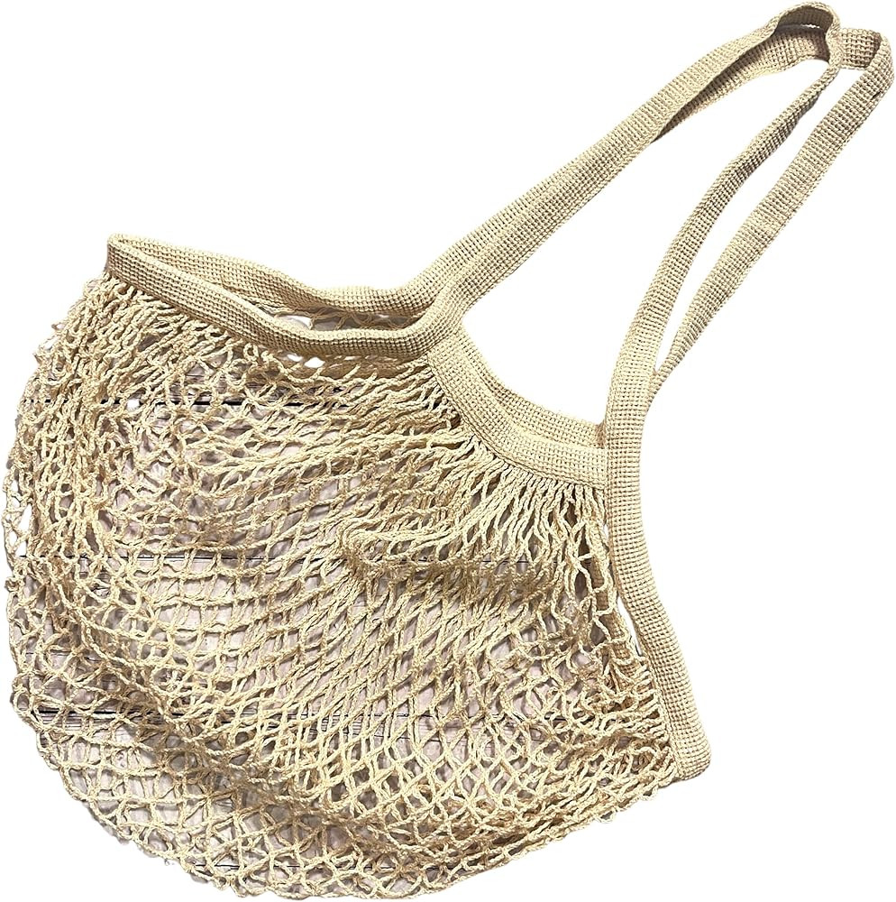 Mesh Net Bag with Long Shoulder Handle Bag Stretchable Reusable for Grocery Shopping Beach Toys S... | Amazon (US)