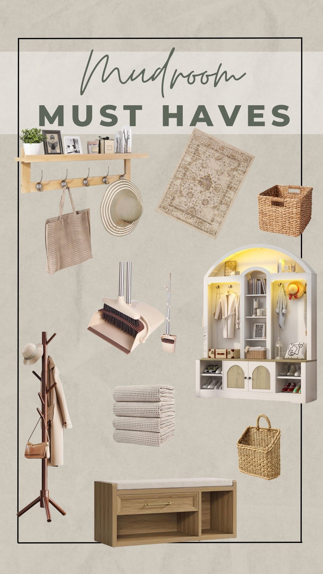 Everything you need for a functional (and cute) mudroom — linked!
#LTKMustHaves #homefinds #homedecor #mudroom #aesthetichome #mudroomfinds #entryway #entrywaydecor #coatrack #amazonhome


#LTKHome