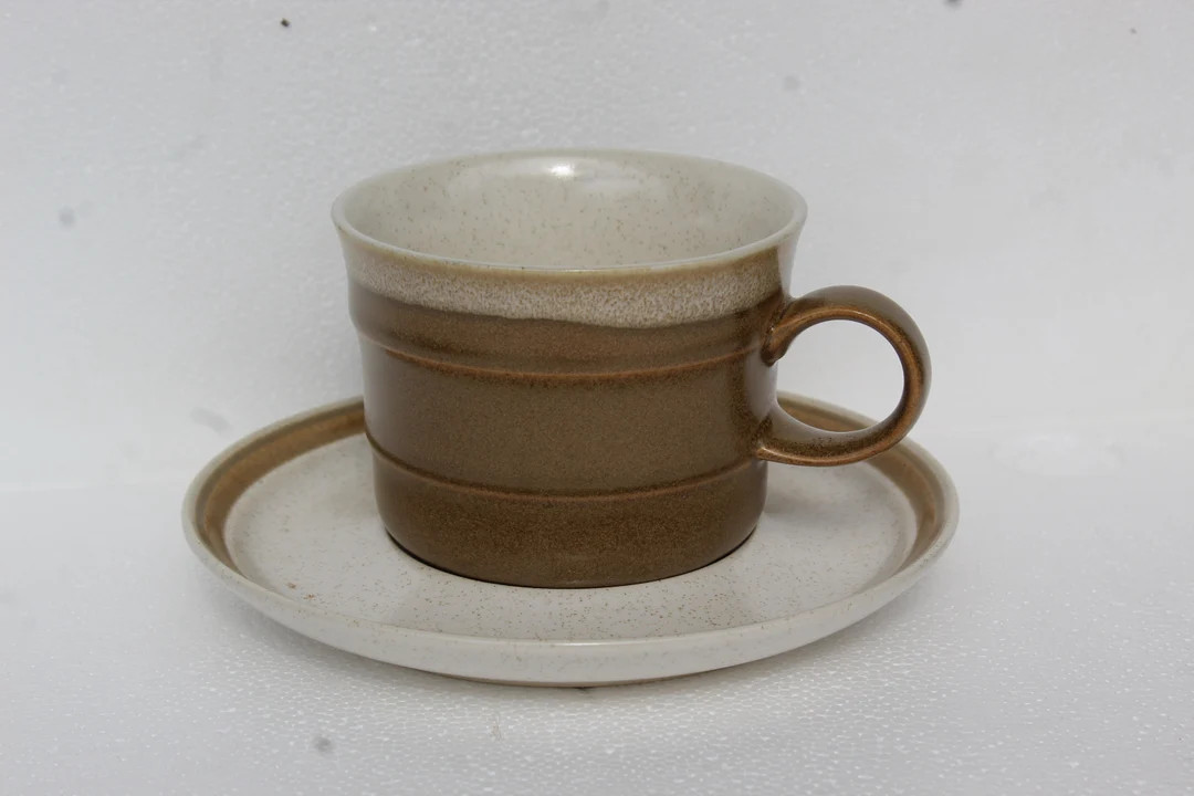 Country Manor Designed by MIKASA Produced by Hallcraft Brown Band Speckle Tan Center Pattern Ston... | Etsy (US)