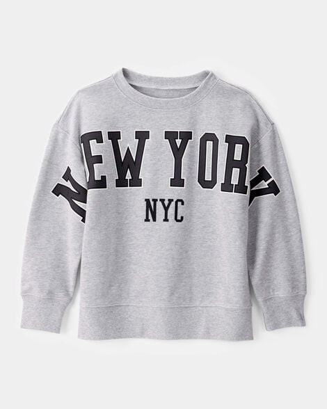 Boys NYC French Terry Pullover Sweatshirt - Grey | Carter's Inc