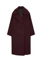 Long felt texture coat | PULL and BEAR UK