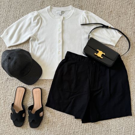 SPRING SUMMER OUTFIT IDEA
stripped cardigan
Walmart black shorts
Walmart cap
Target sandals
Chloe triomphe bag 

#LTKfindsunder50 #LTKfindsunder100 #LTKstyletip