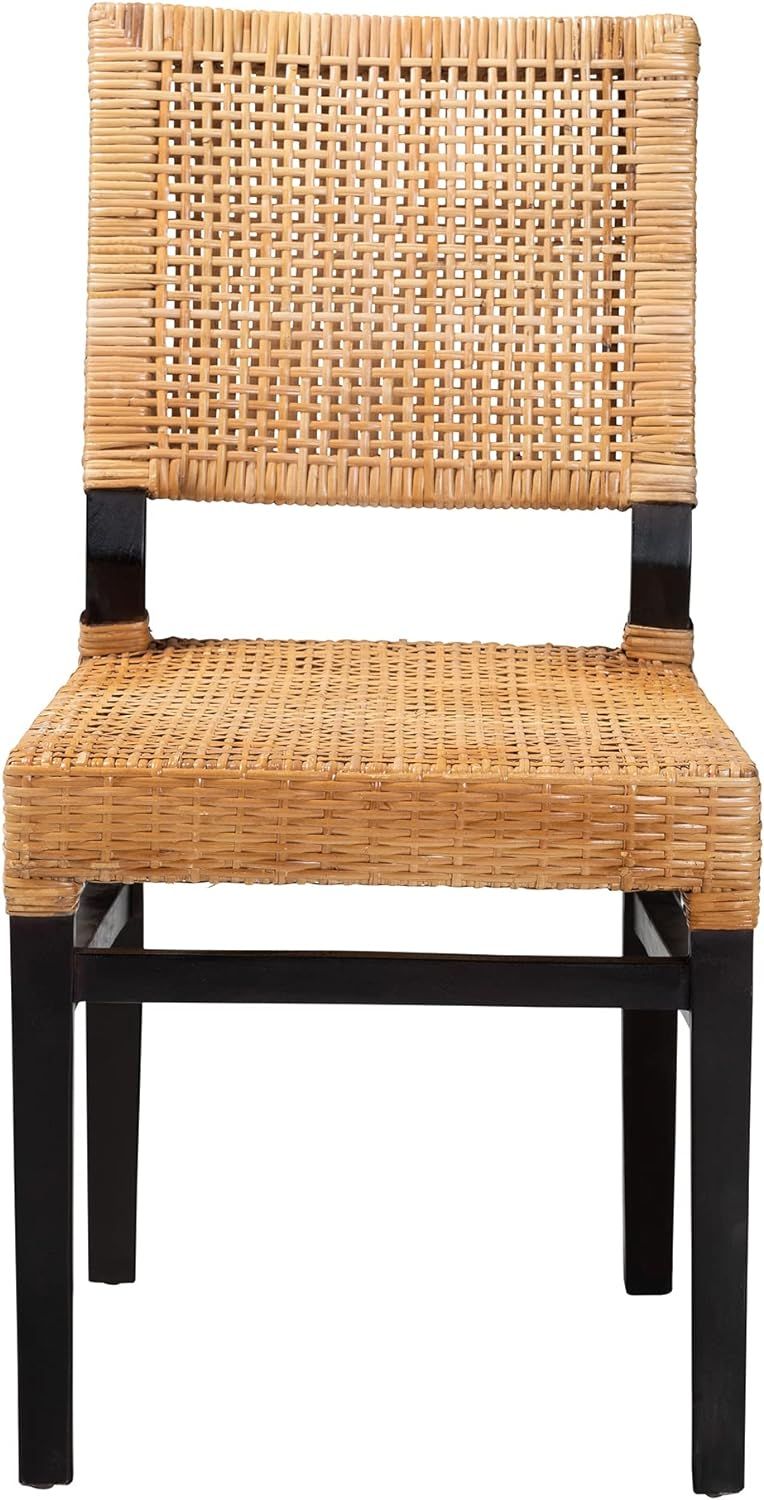 Baxton Studio Lesia Natural Rattan Dining Chair, Light Honey | Amazon (US)