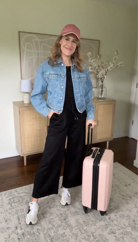 Amazon travel outfit idea with this jumpsuit, spanx air essentials look for less, fits true to size small. #founditonamazon

#LTKStyleTip #LTKFindsUnder50