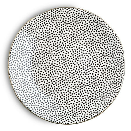 Thyme & Table Dot Ceramic Dinner Plate Black and White | Walmart (US)