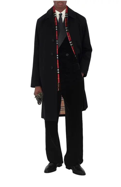 burberry Long Camden Heritage Car Coat in Black at Nordstrom, Size 38 | Nordstrom
