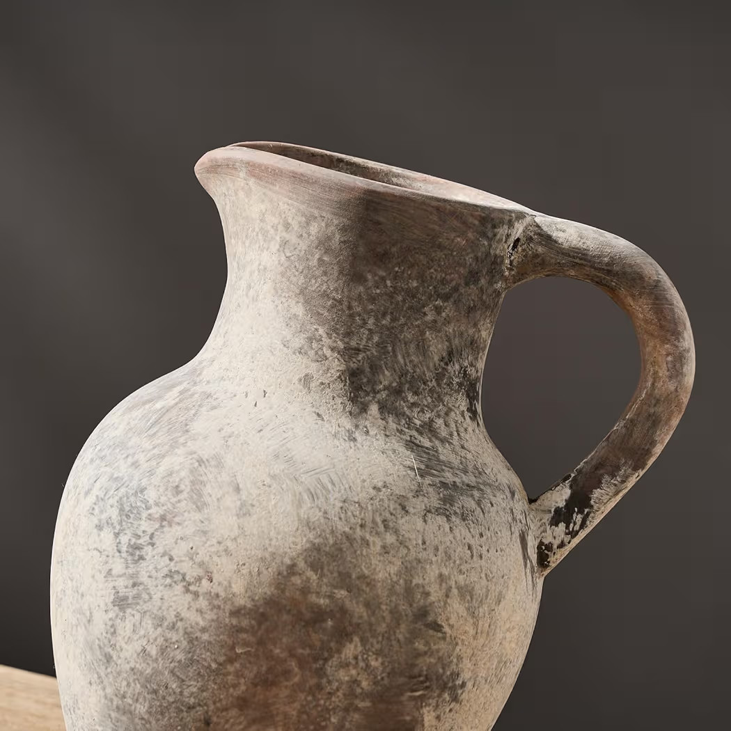 SIDUCAL Ceramic Rustic Farmhouse Vase with Handle, Terracotta Vase, Minimalist Decorative Vases f... | Amazon (US)