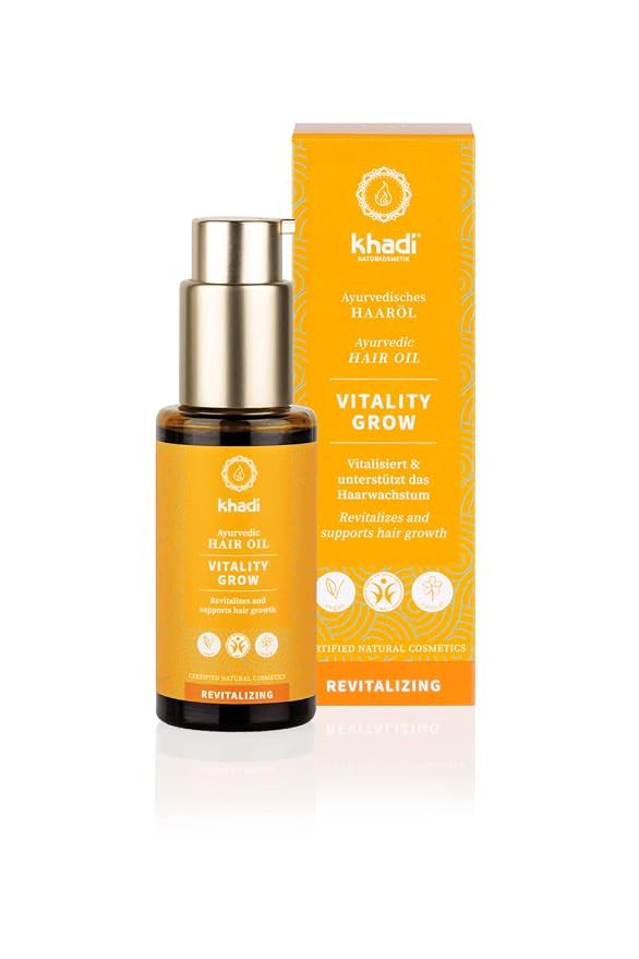 khadi VITALITY GROW hair oil, 100% natural, herbal & vegan, rosemary for more volume & hair growt... | Amazon (US)
