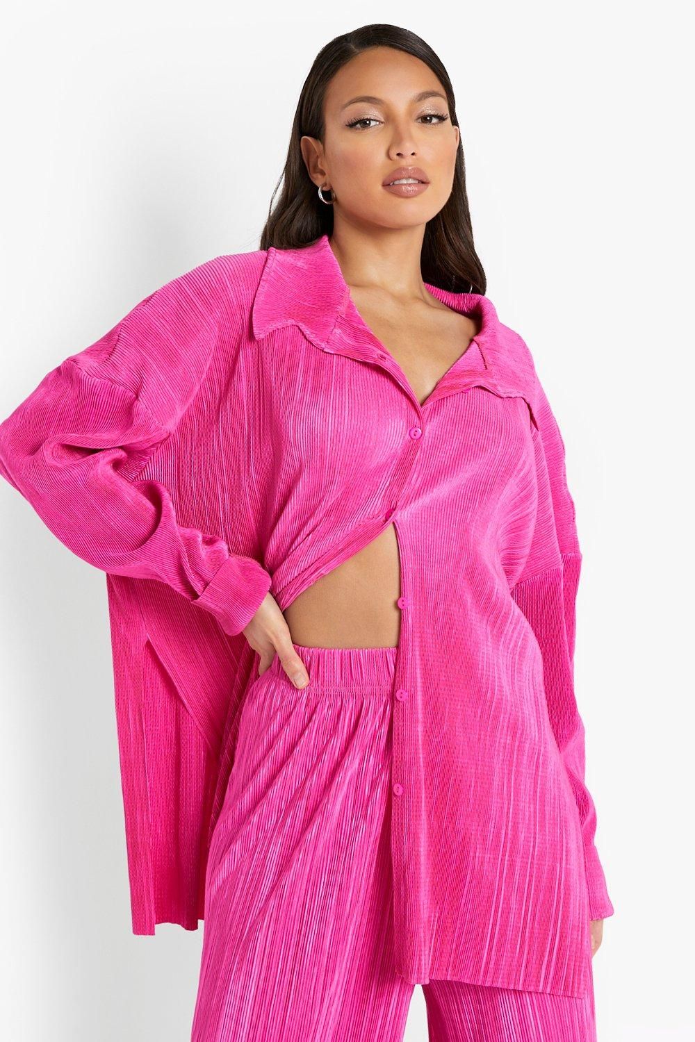 Tall Oversized Plisse Shirt | Boohoo.com (US & CA)