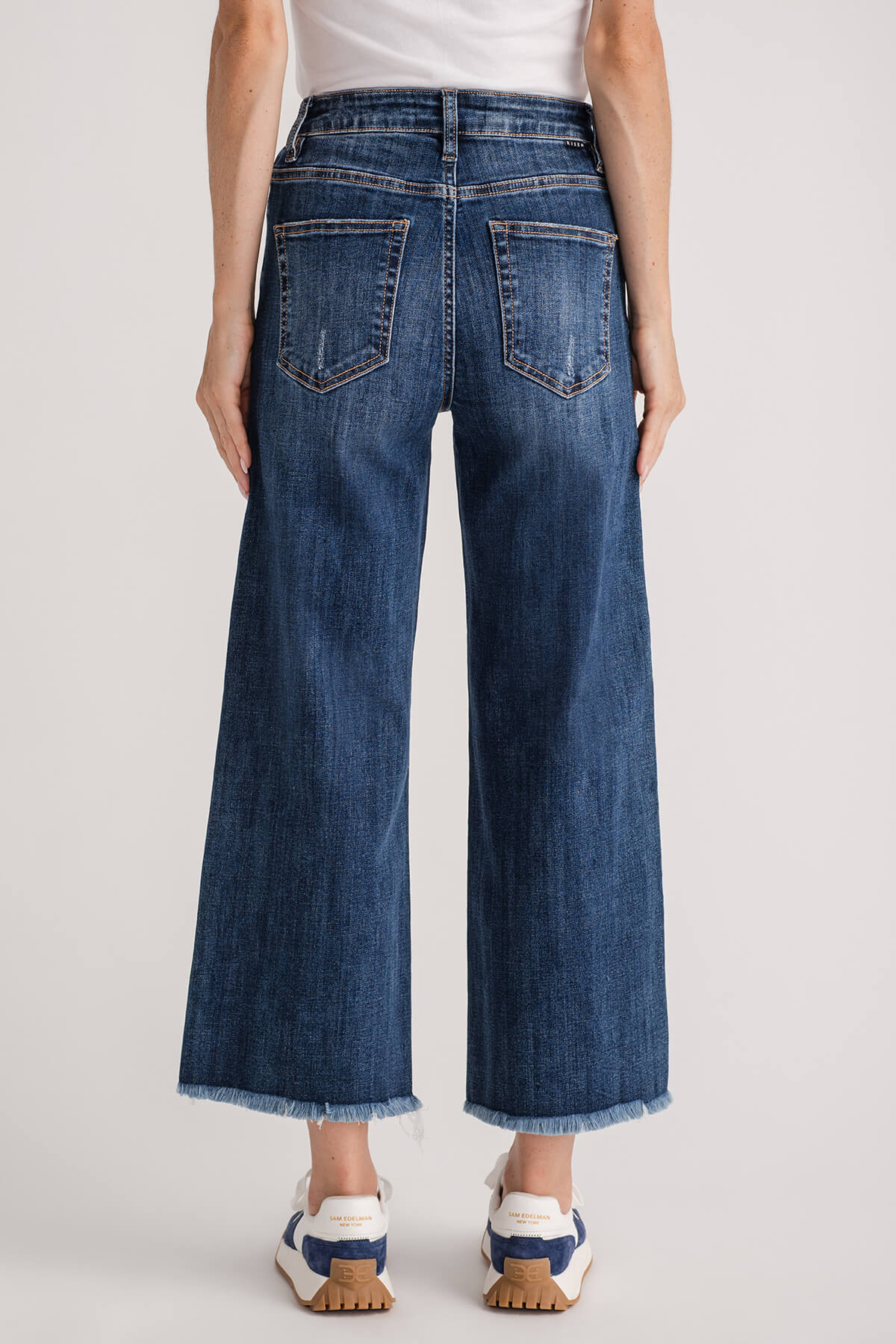 Risen Crop Raw Hem Wideleg Jeans | Social Threads