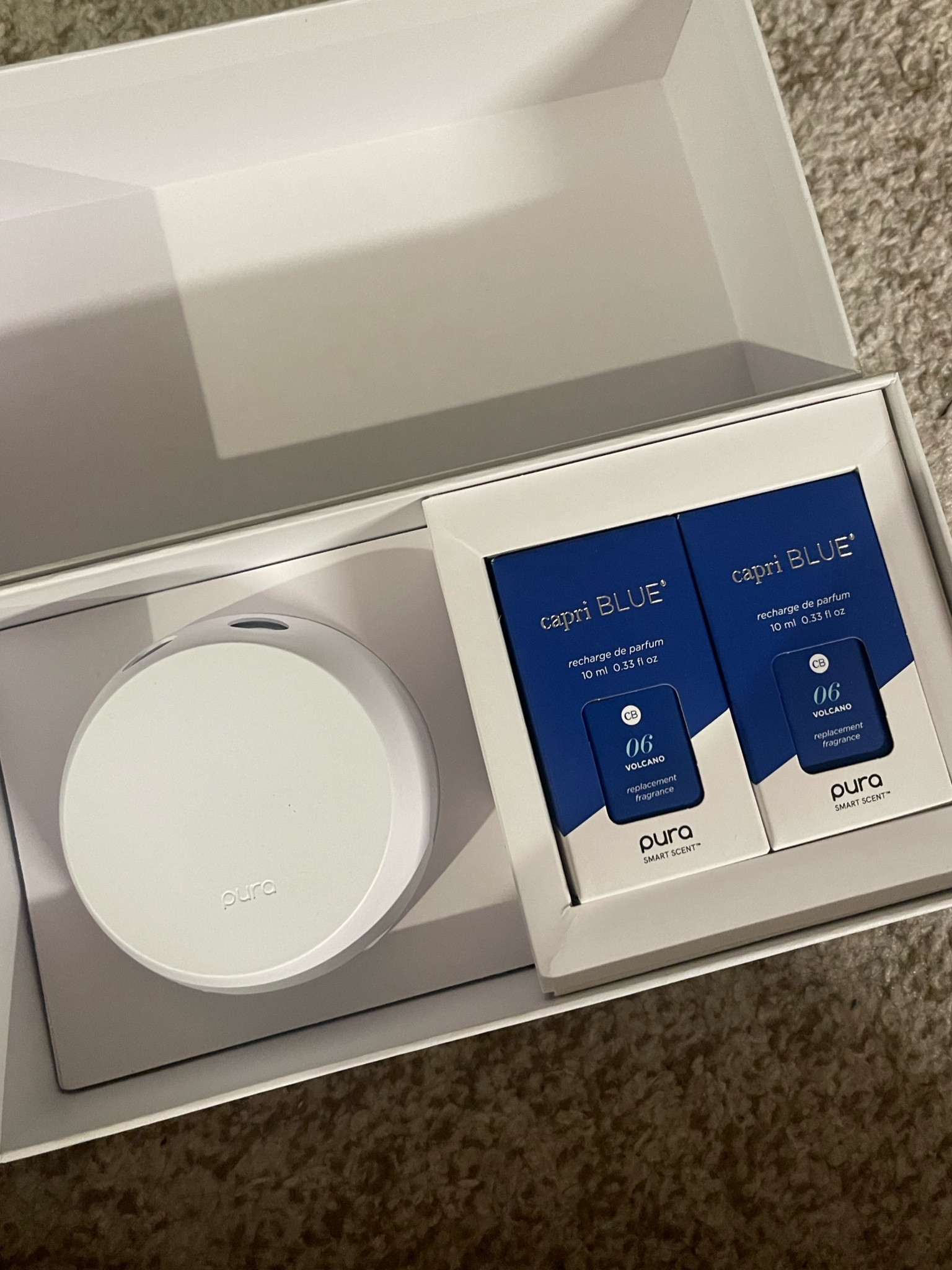 WORTH 👏🏽THE👏🏽SPLURGE!!

I’ve been loving my new Pura air freshener! 10/10 recommend! I personally live in a studio space so the fragrance disperses fabulously!

I purchased this on 1/30/24 and I have 316hrs of fragrance time left before I need to replenish. I love how easy the Pura app makes it to customize run time!

Also I’m obsessed with the Blue Capri Volcano candles from Anthro and this is the exact fragrance!!! It’s a gorg starter kit!!!

Formulated without parabens, phthalates, and other harsh chemicals
Vegan and cruelty-free

#LTKhome #LTKfindsunder100