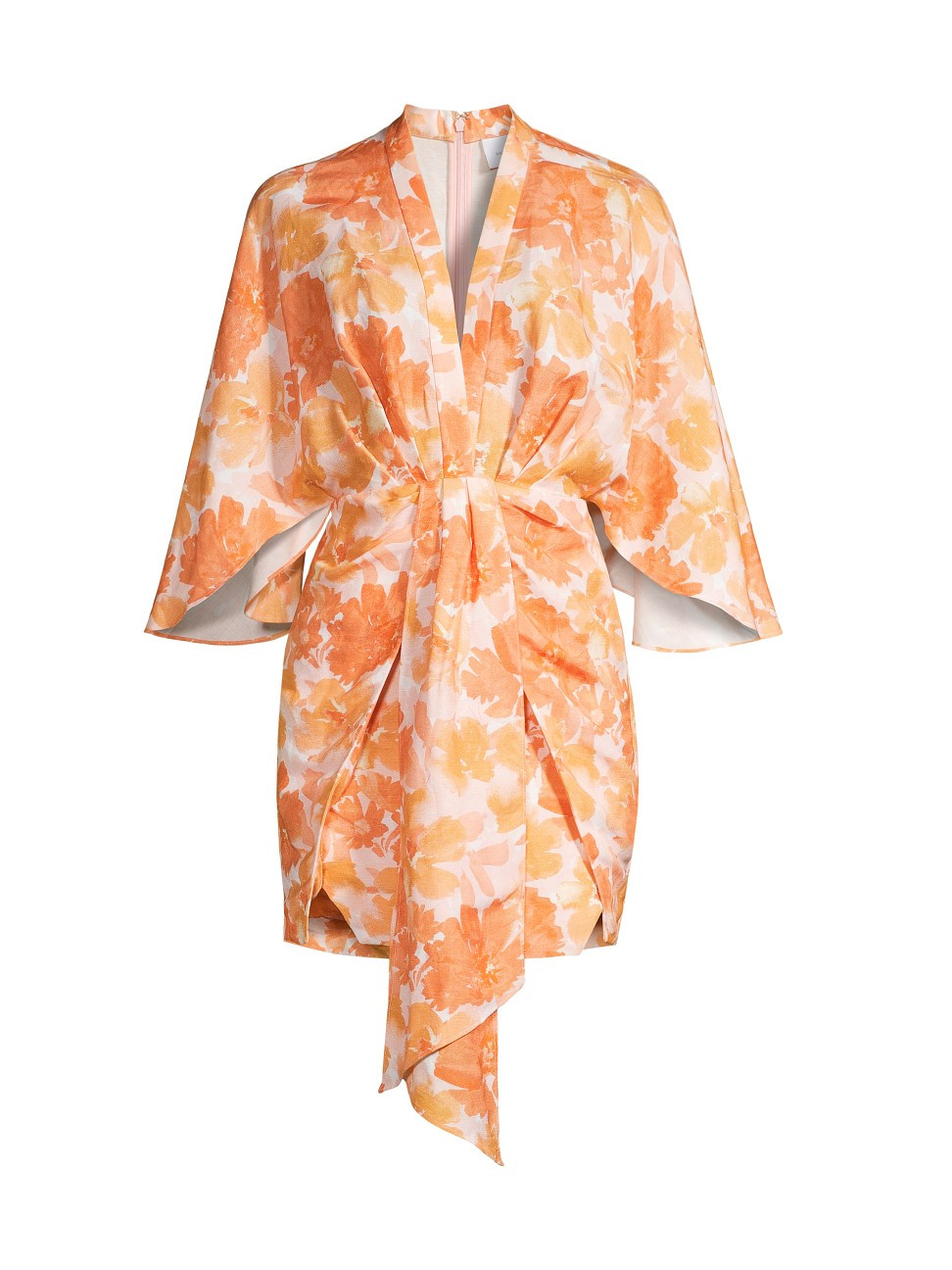 Women's Lola Batwing-Sleeve Linen-Blend Minidress - Scarlet Poppy - Size 8 - Scarlet Poppy - Size 8 | Saks Fifth Avenue