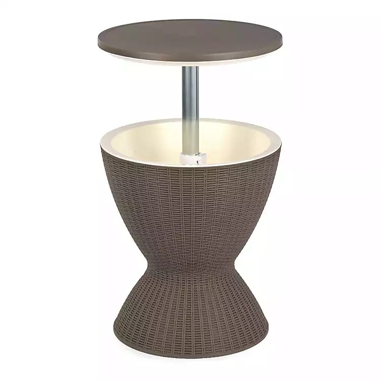 Taupe Woven Outdoor Cooler Table | Kirklands