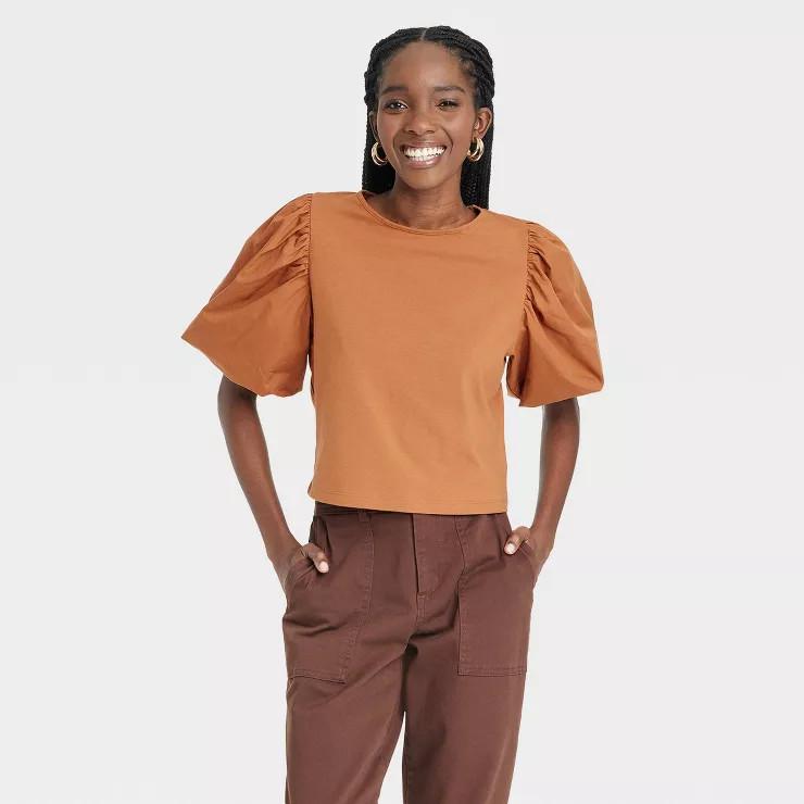Women's Puff Short Sleeve T-Shirt - A New Day™ | Target