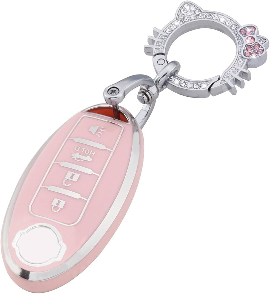 Pink Key Fob Cover for Nissan, Soft TPU Key Protection with Keychain Fit for Altima Rogue Sentra ... | Amazon (US)