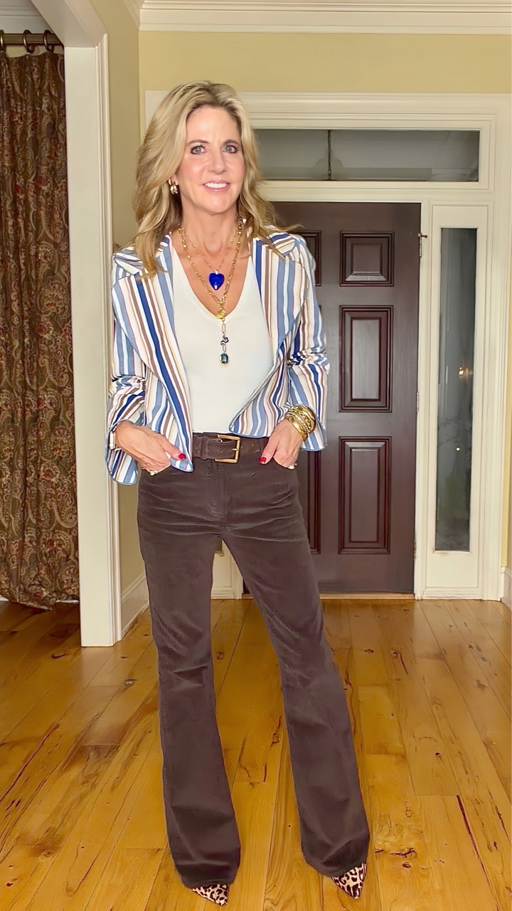 I’m loving blue & chocolate brown together, of course with a pop of leopard! This would make for a great Thanksgiving outfit!

Unfortunately I can’t link this jacket, but I have found a similar style that would be just as cute with this outfit!

#LTKOver40 #LTKSeasonal #LTKStyleTip