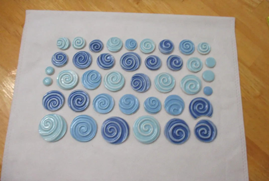 40CH - 40 Pc Mixed BLUE SWIRLS, Dots - Mosaic Ceramic Tiles - Etsy | Etsy (US)