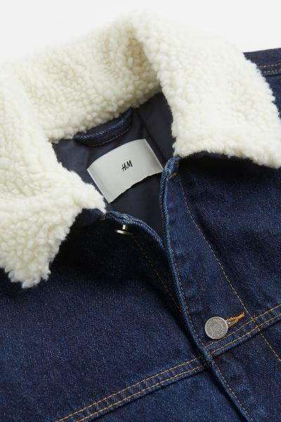 Lined Faux Shearling-collared Denim Jacket | H&M (US + CA)