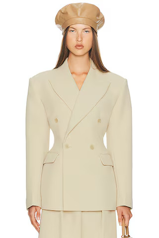 The Double Breasted S Curve Jacket in Very Heavy Crepe | FWRD 