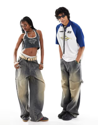 COLLUSION Unisex carpenter skate jeans in gray wash - part of a set | ASOS (Global)