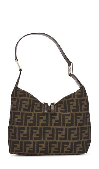 Fendi Zucca Shoulder Bag in Brown | Revolve Clothing (Global)