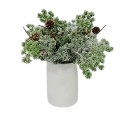 Frosted Pine Arrangement Christmas Decoration, Green, 12", by My Texas House - Walmart.com | Walmart (US)