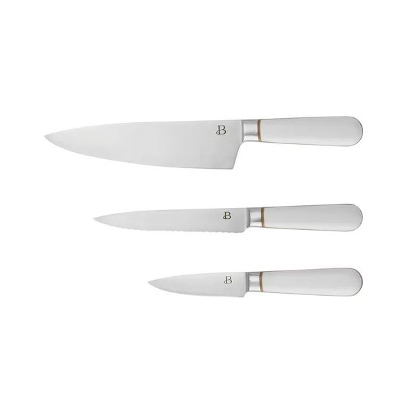 Beautiful 3-piece Kitchen Chef Knife Set in White by Drew Barrymore - Walmart.com | Walmart (US)