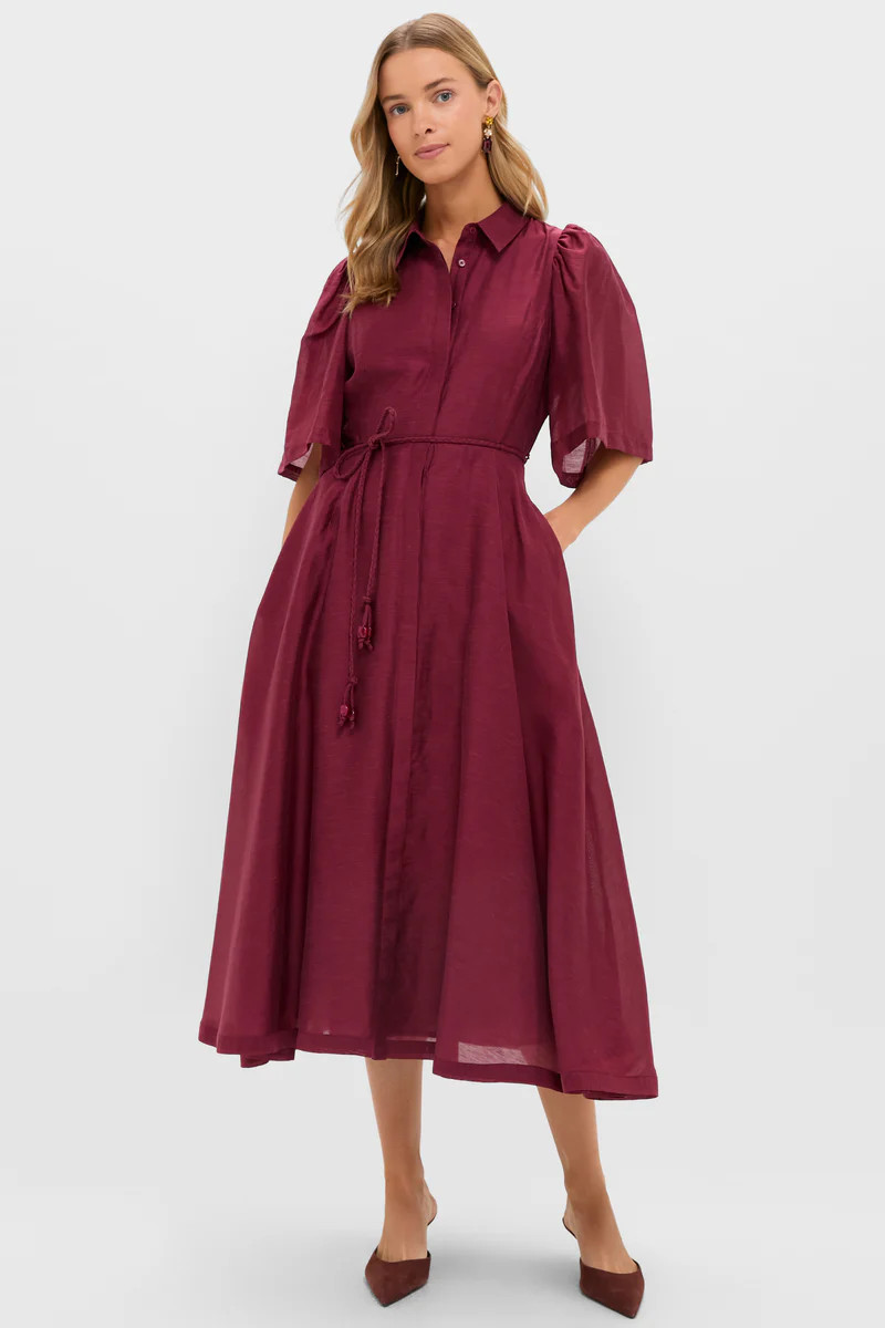 Oxblood Cindy Midi Dress | Tuckernuck (US)