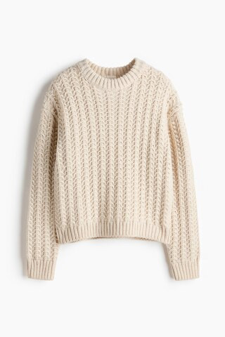 H & M - Cable-Knit Sweater - White | H&M (US + CA)