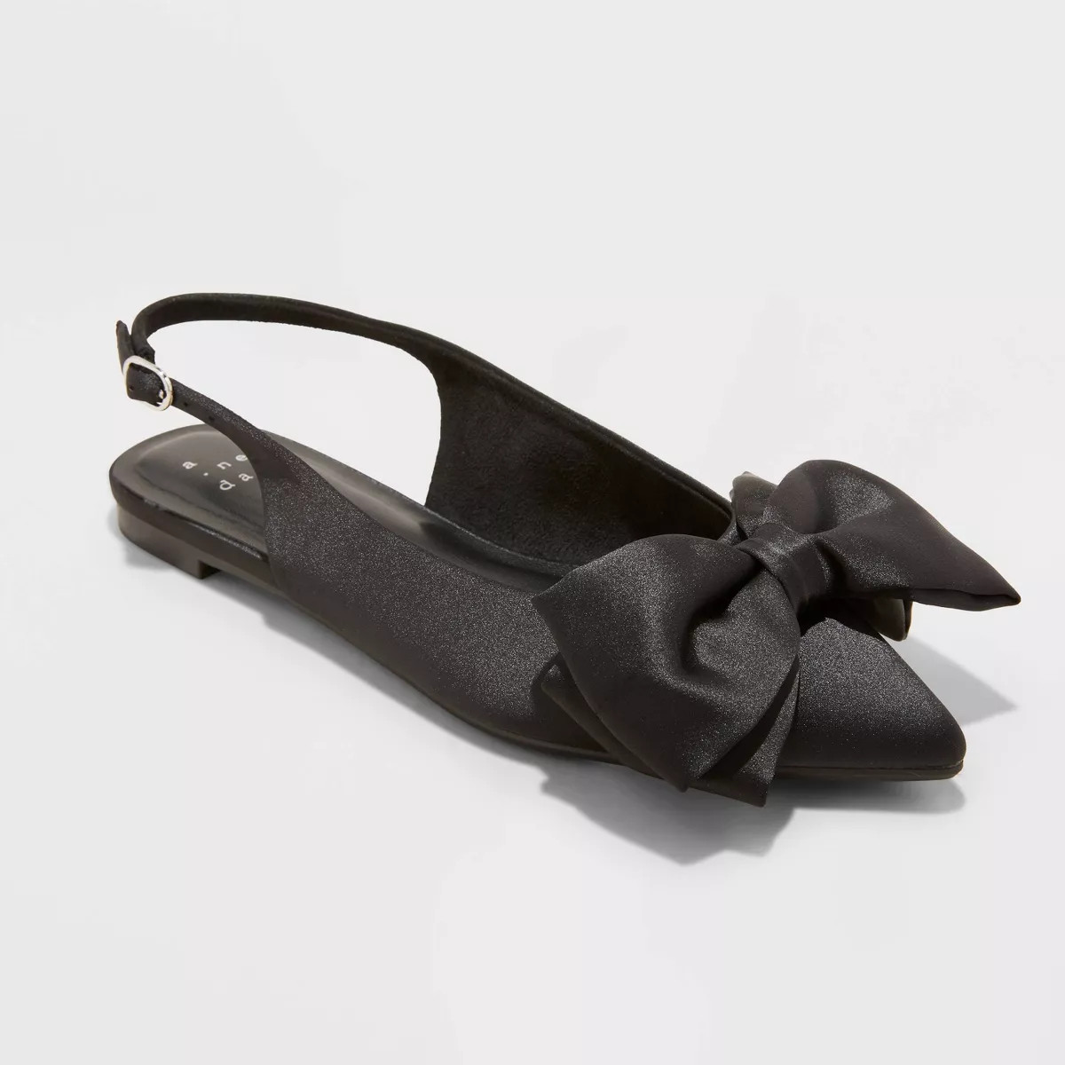 Women's Shelby Bow Slingback Ballet Flats with Memory Foam Insole - A New Day™ Black 9 | Target