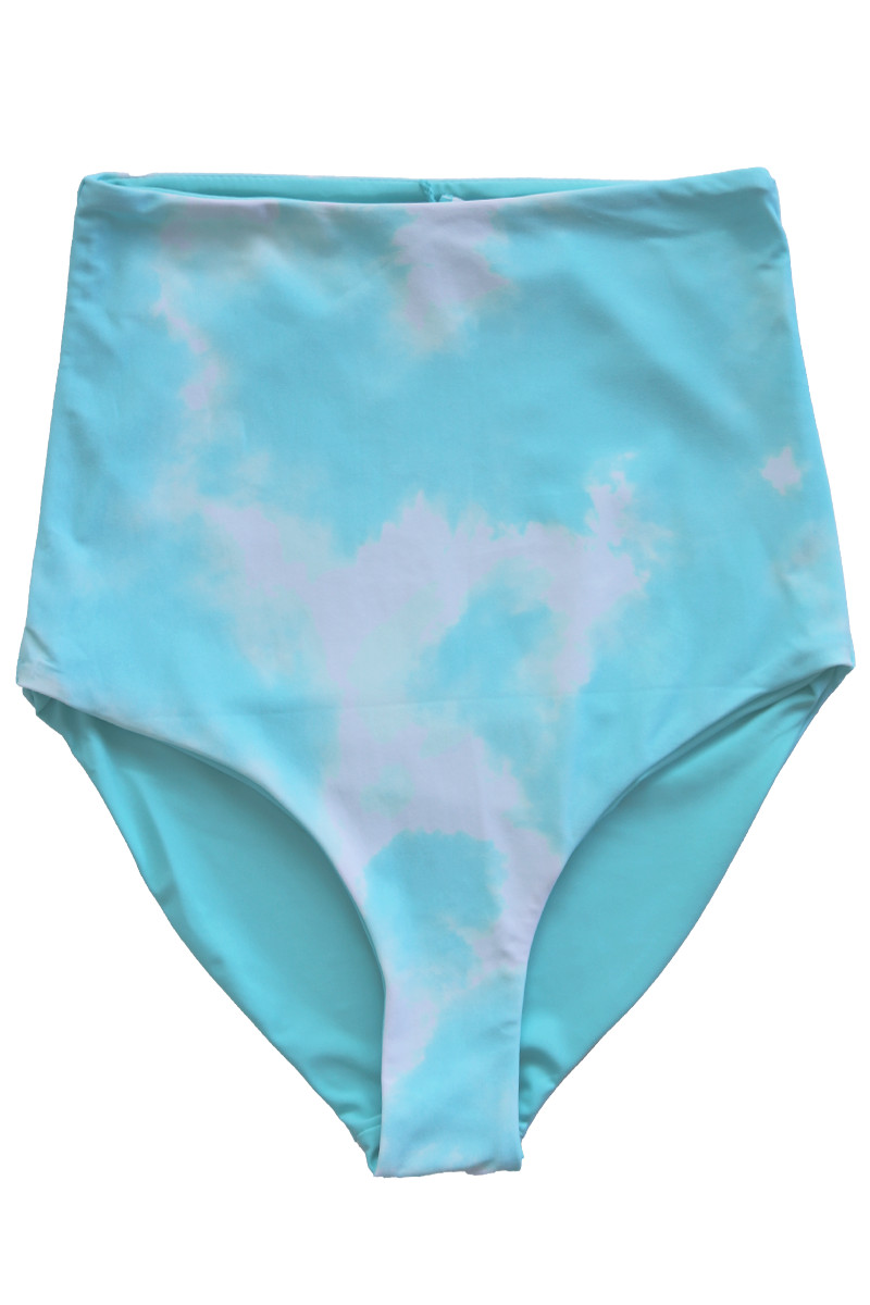 Bali Reversible Bottoms | Neon Aqua & Tie Dye Aqua | Coral Reef Swim
