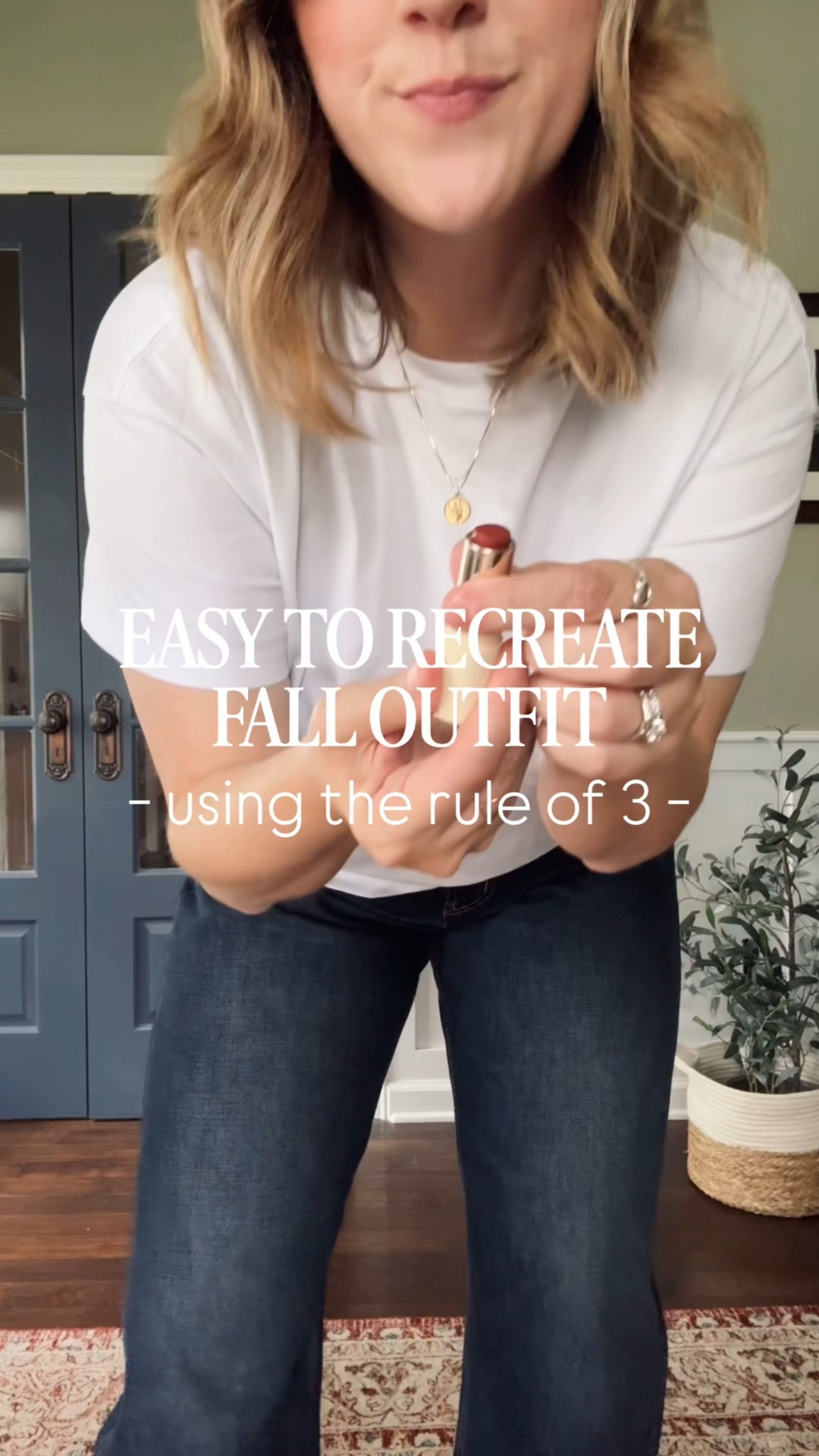 Easy to Recreate Fall Look- Using the Rule of 3 

Tee- Old Navy tts
Jeans- Gap - up a size 
Ballet Flats- Freda Salvador - sizes 8 and up go up a half size 
Trench- Mine is vintage but linking others 
Bag: Clare V 
Sunnies: linking dupes 

Lips -
Lipstick: Versed - color spice 
Gloss: OSEA - lip booster 

#LTKShoeCrush #LTKSeasonal #LTKStyleTip