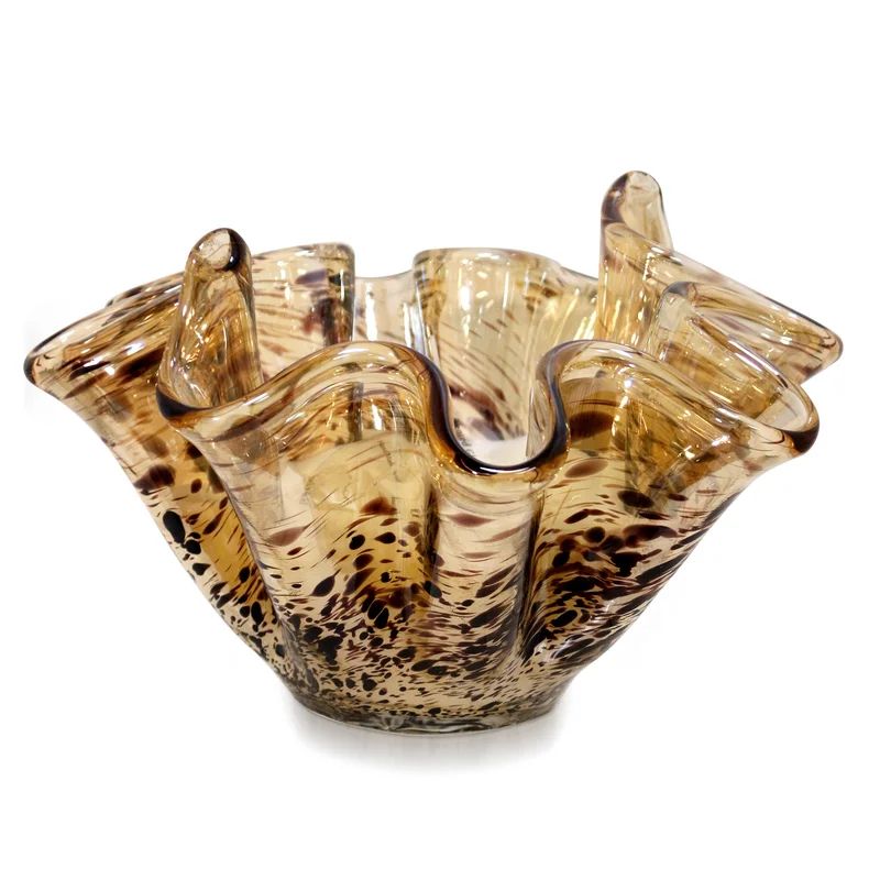 Kaydee Glass Abstract Decorative Bowl in Tortoiseshell | Wayfair North America