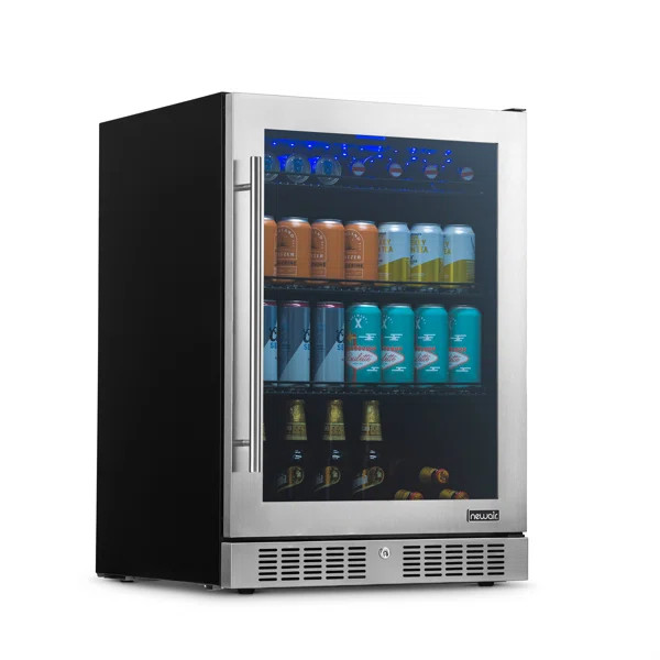 Newair 24" Built-in Premium 224 Can Beverage Fridge with Color Changing LED Lights | Wayfair North America