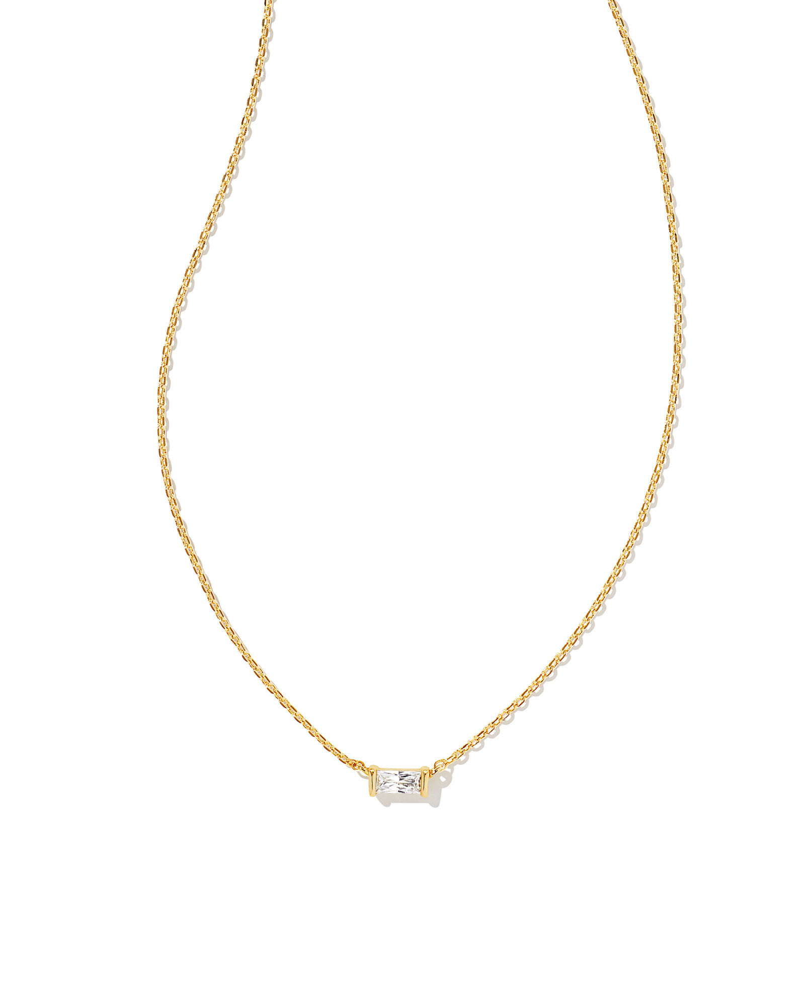 Kendra Scott Juliette Gold Pendant Necklace in White CZ | Crystal | Kendra Scott