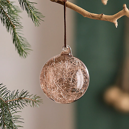 Icy Pink Glass Globe Ornament | Terrain