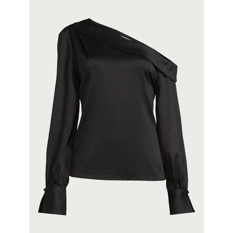 Sofia Jeans Women's One Shoulder Textured Blouse, Sizes XS-3XL | Walmart (US)