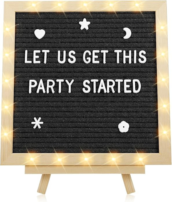 Felt Letter Board with LED Lights - 10" × 10" Custom Pregnancy & Baby Announcement with Frame Le... | Amazon (US)