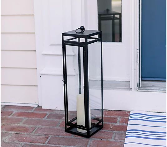 23" Metal I/O Lantern with Flameless Candle by Lauren McBride | QVC
