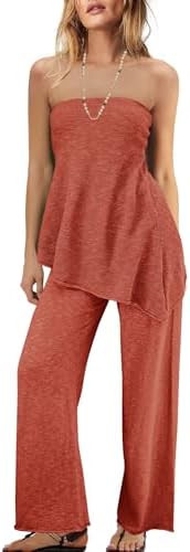 Panadila Womens Summer Matching Set Twp Piece Tube Top and Pants | Amazon (US)