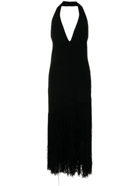 fringed knitted dress | Farfetch (US)