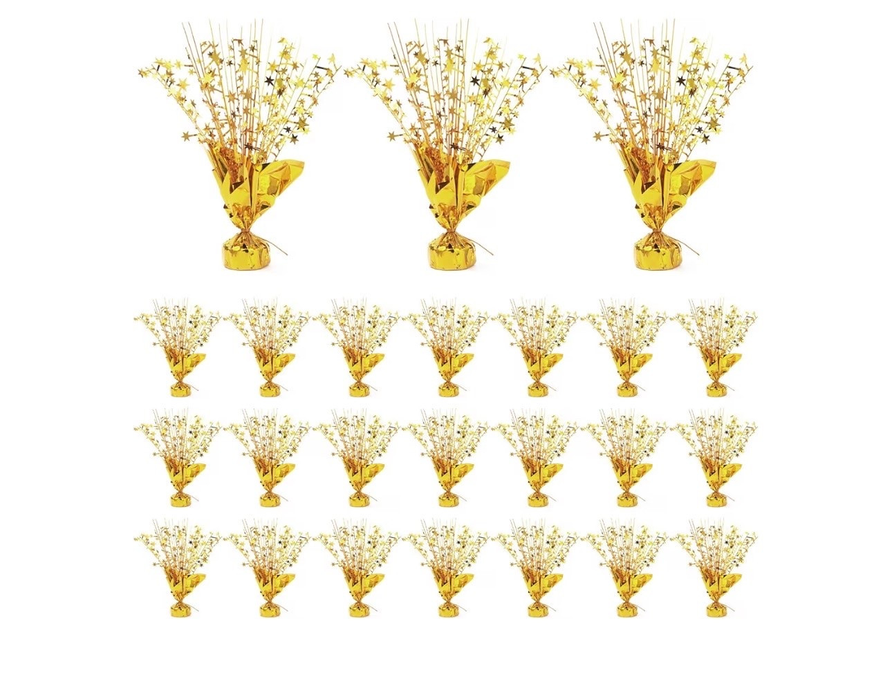 24 Pack Gold Metallic Foil Spray Centerpiece Star Table Decoration Burst Table Centerpieces for Birthday New Year Wedding Anniversary Graduation Party Supply (Gold)

#LTKvlog #LTKHome #LTKSeasonal
