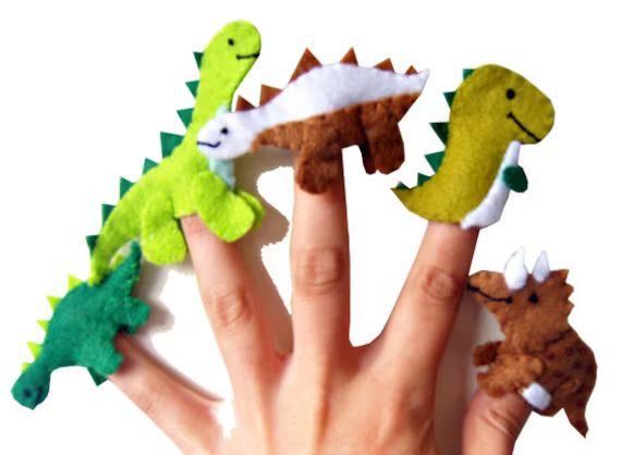 Dinosaur Finger Puppets, Stocking Filler, Kids Toys, Dinosaur Gift, Gifts for Boys | Etsy (US)