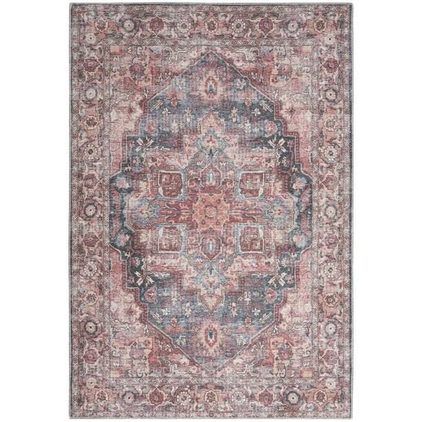 Nicole Curtis Machine Washable Vintage Boho Multicolor Area Rug - Walmart.com | Walmart (US)